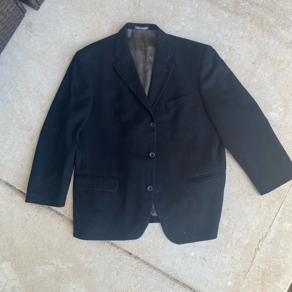 Oscar De La Renta Black Wool Cashmere Blend Blazer Jacket - Picture 3 of 7